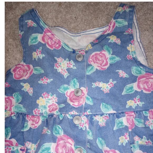 VTG Healthtex Dress Floral Cottagecore Garden Party Button 4 Toddler - Picture 2 of 3